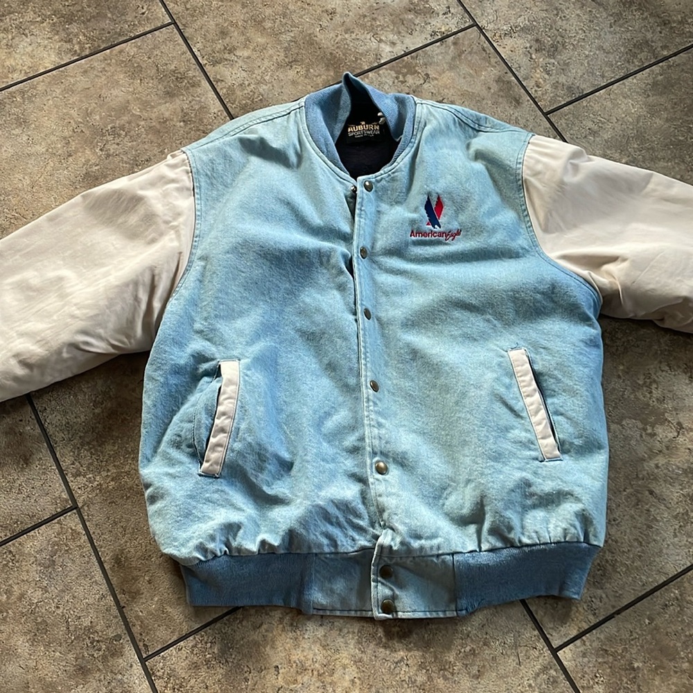 American Eagle Vintage  Airlines jacket by Auburn sportswear Made in USA 🇺🇸Med
